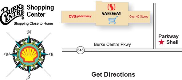 Map of Parkway Shell in the Burke Centre Shopping Center